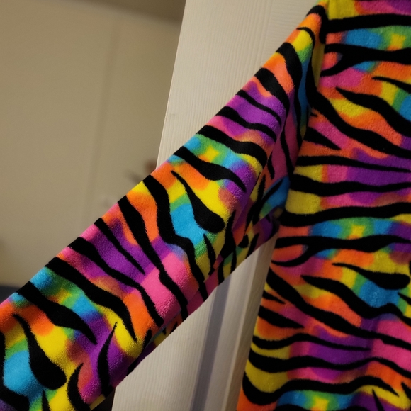 Womens USED Colorful Zebra Print Onesie - Picture 6 of 9